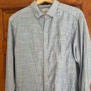 Tommy Bahama Jeans Island Crafted Size Large Striped Long Sleeve Shirt EUC